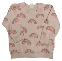 Světlerůžová mikina s duhami H&M