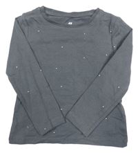 Tmavošedé puntíkaté triko H&M