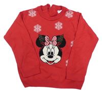 Červený svetr s Minnie a vločkami LC WaIKIKI