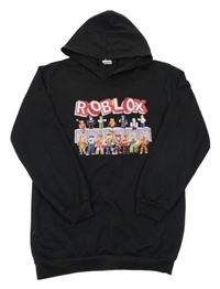 Černá dlouhá mikina s Roblox a kapucí