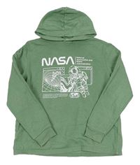 Zelená mikina s kosmonautem a kapucí - NASA H&M