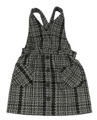 Černo-bílé vzorované šaty s knoflíky Matalan