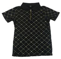 Černé kárované polo tričko zn. River Island