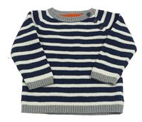 Tmavomodro-bílý pruhovaný svetr H&M