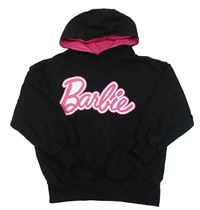 Černá mikina s nápisem Barbie a kapucí Matalan