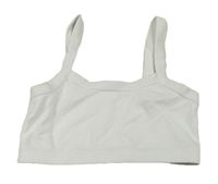 Bílý žebrovaný crop top