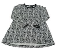 Bílo-černé bavlněné šaty se zebrami