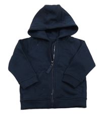 Tmavomodrá propínací mikina s kapucí Matalan