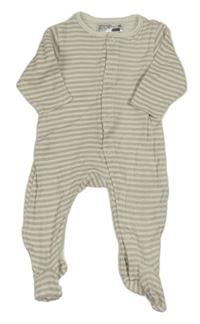 Smetanovo-světlešedý pruhovaný overal Ergee