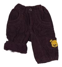 Vínové manšestrové podšité kalhoty s Púem H&M