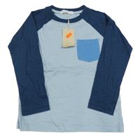 Nové - Světlemodro-tmavomodré triko s kapsou Leigh Tucker