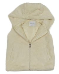 Smetanová kožešinová podšitá vesta s kapucí Primark