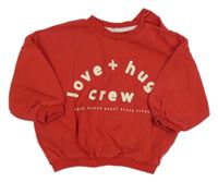 Červená oversize mikina s nápisem George