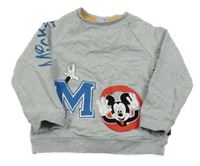 Šedá melírovaná mikina s Mickeym Disney