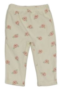 Smetanové květované fleecové tepláky George