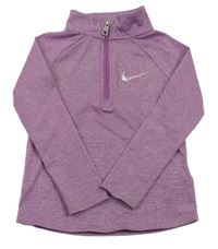 Fialová třpytivá pruhovaná mikina s logem Nike