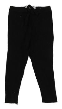 Černé žebrované pletené legíny Zara