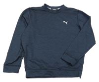 Tmavomodrá melírovaná sportovní mikina s logem Puma