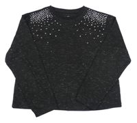 Černé třpytivé triko s kamínky F&F