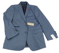 Nové - Tmavomodré melírované slavnostní sako