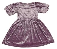 Levandulové sametové šaty H&M