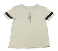 Smetanové žebrované tričko s nápisem River Island
