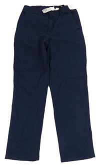 Nové - tmavomodré plátěné chino kalhoty H&M