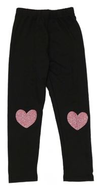Černé legíny se srdíčky 