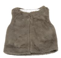 Hnědá kožešinová podšitá vesta Dunnes