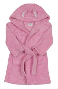 Růžový chlupatý župan s kapucí Primark