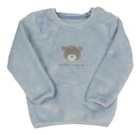 Světlemodrá plyšová mikina s medvědem Nutmeg