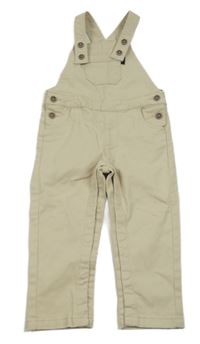 Béžové plátěné laclové kalhoty 