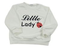 Bílá mikina s nápisem a beruškou