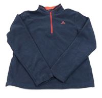 Tmavomodrá fleecová funkční mikina s logem Qechua