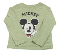 Zelené triko s nápisem Mickeym Disney