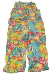 Barevný květovaný lehký kalhotový overal Tu