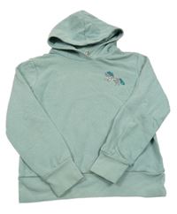 Zelená třpytivá mikina s jednorožcem z flitrů a kapucí Yigga