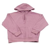 Růžová propínací mikina s kapucí George