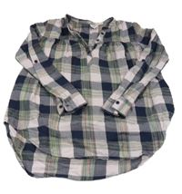 Tmavomodro-růžová kostkovaná halenka Yigga