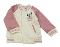 Smetanovo-růžová propínací mikina s Minnie Disney