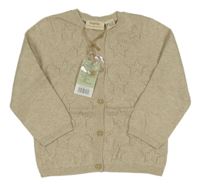 Nové - béžový vzorovaný lehký propínací svetr Lupilu