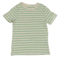 Bílo-zelené pruhované tričko H&M