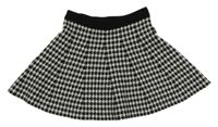 Černo-bílá kostičkovaná pletená sukně River Island