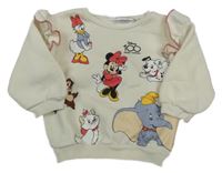 Smetanová mikina s Disney postavičkami Disney