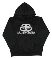 Černá mikina s nápisem a kapucí - Balenciaga