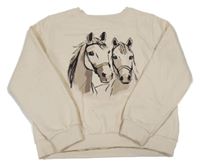 Smetanová mikina s koníky H&M