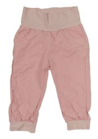 Světlerůžové tepláky s pruhy