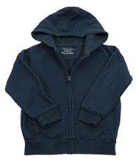 Tmavomodrá propínací mikina s kapucí Primark