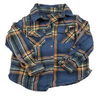 Modro-oranžovo-zeleno-bílá kostkovaná košilová bunda V by Very