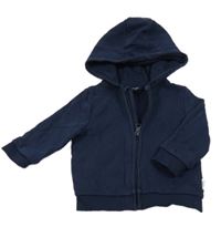 Tmavomodrá propínací mikina s kapucí 